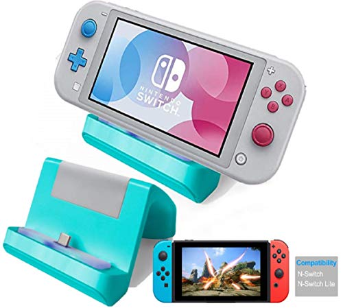 TNE - Switch Lite Charger Stand | Mini Charging Display Dock Station with USB Type C Port for Nintendo Switch/Switch Lite 2019 Portable Gaming System (Turquoise)