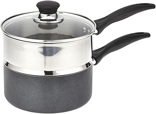 T-fal B1399663 Specialty Stainless Steel Double Boiler with Phenolic Handle Cookware, 3-Quart, Silver