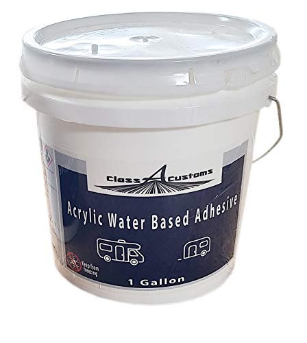 Class A Customs | 1 Gallon of Acrylic Water Based Adhesive Glue for Roofing RVs Campers Trailers | CAC-AWBA-1GAL | Works on Dicor TPO EPDM and PVC