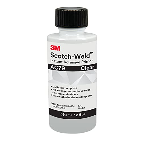 3M Scotch-Weld Instant Adhesive Primer AC79, Clear, 2 fl oz Bottle