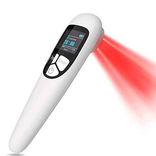 Red Light Therapy Device with Display, Handhold, Low Level Infrared Light for Knee, Joint, Muscle, Safe for Pet, 4 Power/4 Timer, 3x808nm + 13x650nm