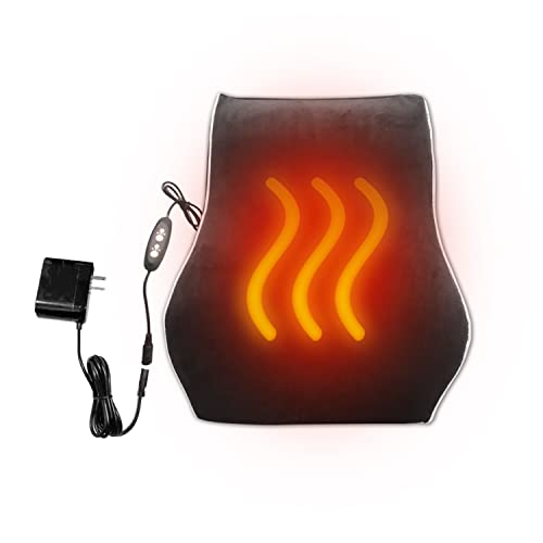 Heating Lumbar Support Pad for Back Pain Relief with Auto Shut Off, 12V Electric Heated Pad for Back with Strap, Soothing Heat Therapy for Waist, Neck, Shoulders (13'' x17.7'')