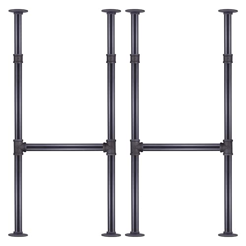 Niubid 38 Inch Industrial Pipe Table Leg for Bar Height Pub Table, H-Shape, Iron Base Legs Coffee Tables, Desks, Nightstand - Vintage, Mid-Century Modern Aesthetic 2 Pack