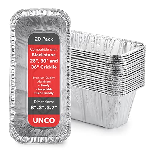 UNCO- Blackstone Grease Cup Liners, 8 X 3 X 3.7, 20pcs, Blackstone Drip Pan Liners, Blackstone Griddle Grease Cup Liners, Blackstone Rear Grease Griddle, Grease Cup Liners, Blackstone Grease Cup