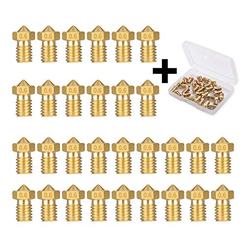 30PCS 0.6mm 3D Printer Extruder Nozzles for E3D-V5 V6 1