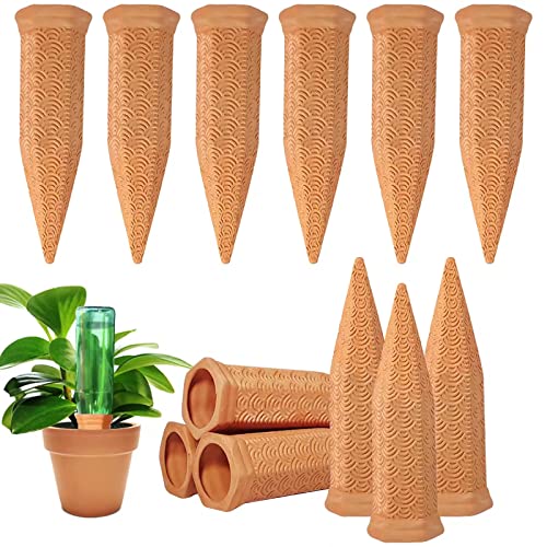 Plant Watering Spikes 12 Pack ,Terracotta Plant Watering Spikes Wine Bottle Automatic Plant Waterer for Watering Indoor and Outdoor Plants while on Vacation - Plant Perfect Self-Watering Device