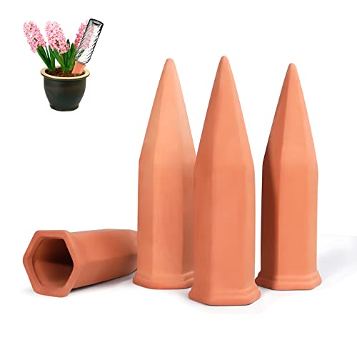 Chonsun Plant Self Watering Spikes Terracotta Plant Watering Spikes Automatic Plant Waterer for Indoor Outdoor Plant Great Plant Watering Devices for Vacations 8/10 Pack (4)
