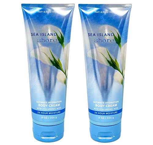 Bath and Body Works Sea Island Shore Ultra Shea Body Cream 8 Oz. 2 Set