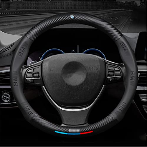 Custom-Fit Steering Wheel Cover for BMW. Car Steering Wheel Covers Auto Interior Accessories, Anti Slip & Odor Free, Designed Accessories for BMW (For BMW,Black)