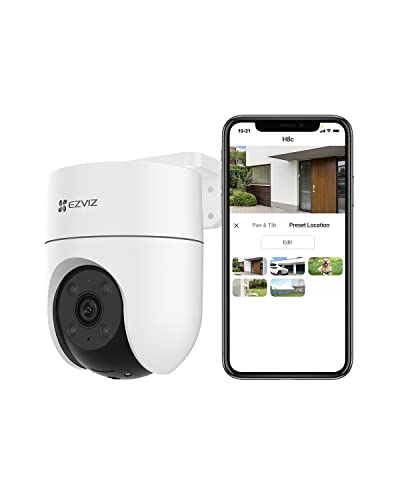 EZVIZ Outdoor Auto-Tracking Camera, 12 Pre-Set dots Tracking,360 Visual Coverage, Waterproof,Color Night Vision,AI-Powered Person Detection,Two-Way Talk, Support MicroSD Card up to 512GB | H8C