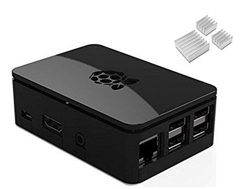 Black Protective Case/Box/Enclosure for Raspberry Pi Model B/ 2/3 with Aluminum Heatsink Cooler - Access to All Ports