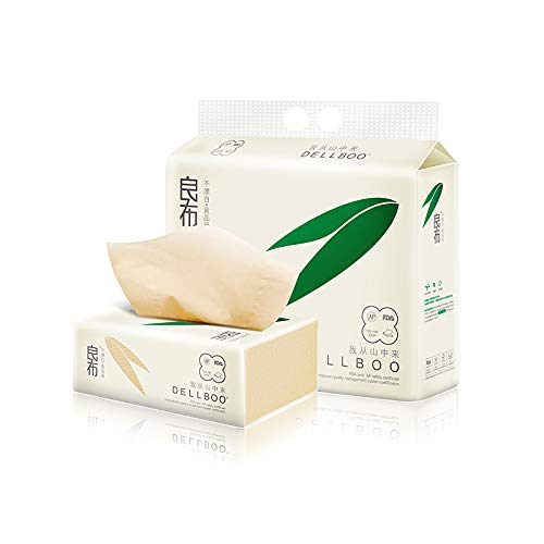 Bamboo Facial Tissues DELLBOO Organic ECO-Friendly TISSUES 100 Count, 3 Pack Natural Tree Free Tear Resistant Facial Tissue