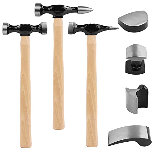 SWANLAKE 7 Piece Auto Body Repair Kit, Auto Body Tools, Auto Body Repair Tools with Carbon Steel Hammer Heads