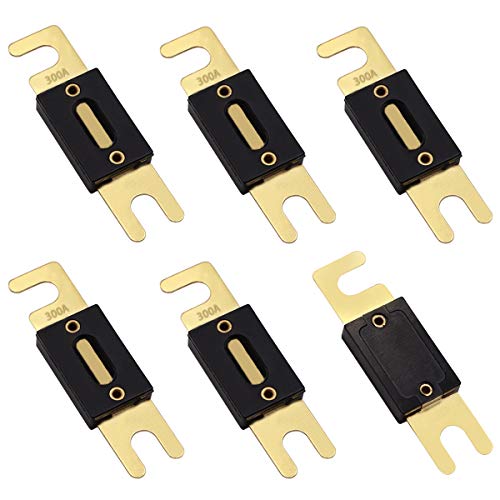 smseace 6pcs 300A Gold Plated ANL Fuse Protect Controller Used for inverters and car Audio and Other high Current Applications ANL-300A