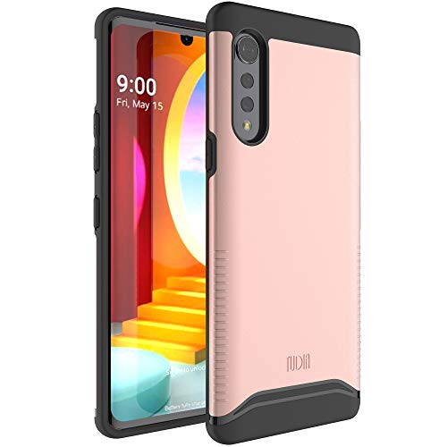 TUDIA DualShield Designed for LG Velvet 5G/5G UW (Compatible with Verizon, T-Mobile, AT&T Versions), [Merge] Shockproof Tough Dual Layer Hard PC Soft TPU Slim Protective Case - Rose Gold
