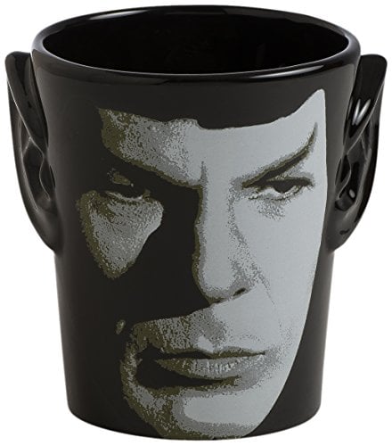 Vandor 55394 Star Trek Spock 3D Ears Shaped Ceramic Soup Coffee Mug Cup, 20 Ounce, Black