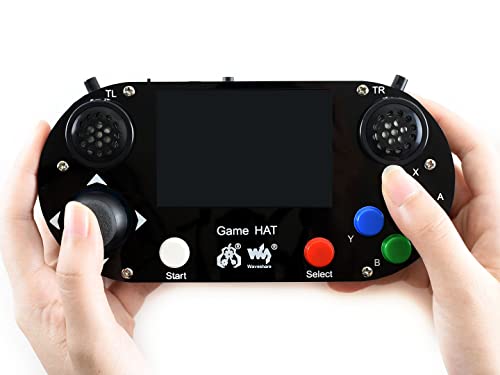 Waveshare Game HAT Compatible with Raspberry Pi 4B/A+/B+/2B/3B/3B+/Zero W/Zero WH 3.5inch IPS Screen 480320 Resolution Onboard Speaker and Earphone Jack