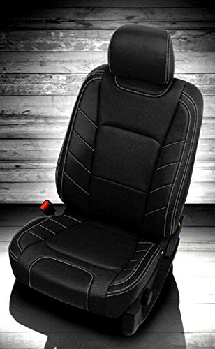 Katzkin Leather Seat Covers Compatible with 2015-2020 Ford F-150 SuperCrew XLT Black Limited Design