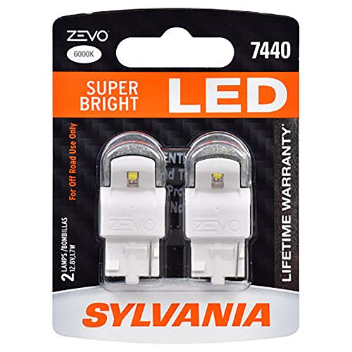 SYLVANIA - 7440 T20 ZEVO LED White Bulb - Bright LED Bulb, Ideal for Daytime Running Lights (DRL) and Back-Up/Reverse Lights (Contains 2 Bulbs)