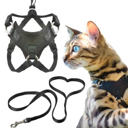 Houdini Escape Proof Kitten Harness and Leash Set by OutdoorBengal for Walking Kittens (S)