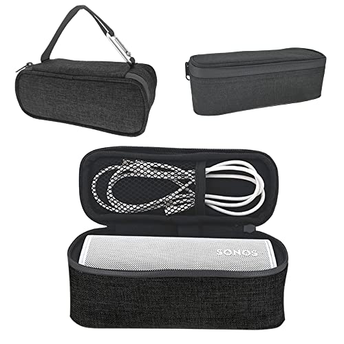 EMAQUIN Travel and Storage Carrying Case Bag for Sonos Roam/Sonos Roam SL(Fit Sonos Roam/Sonos Roam SL Speaker and Cable, Black)