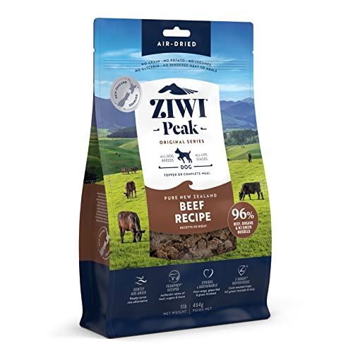 ZIWI Peak Air-Dried Dog Food  All Natural, High Protein, Grain Free and Limited Ingredient with Superfoods (Beef, 1.0 lb)