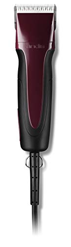 Andis 65455 Excel Professional 5-Speed Detachable Blade Clipper Kit - Animal/Dog Grooming, Rotary Motor, Soft-Grip Anti-Slip Housing, 14-Inch Cord, for All Coats & Breeds, SMC, Burgundy