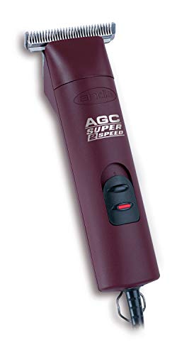 Andis  22330, Professional AGC Super 2-Speed Horse Clipper with Detachable Blade - Cool & Quiet Running Design - Includes Ultra Edge Size T-84 Blade for Complete Horse Grooming - Burgundy