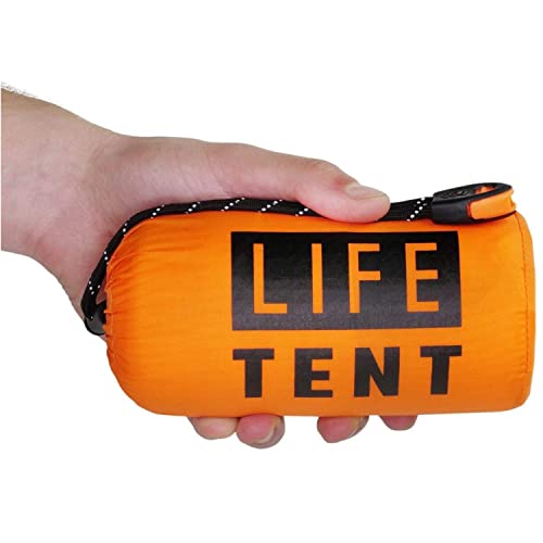 Go Time Gear Life Tent Emergency Survival Shelter  2 Person Emergency Tent  Use As Survival Tent, Emergency Shelter, Tube Tent, Survival Tarp - Includes Survival Whistle & Paracord (Orange, 1pack)