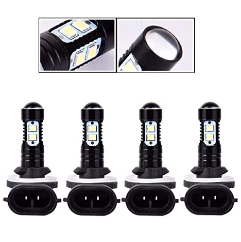 JahyShow 4 Pack 50W Super Bright 881, 889, 862, 886, 894, 896, 898 10 LED Fog Light Bulbs 881 DRL Lights Daytime Runnig Lights, 6500K Cool White