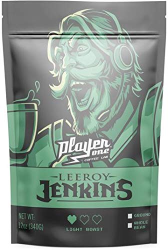 Leeroy Jenkins Coffee, Fresh Roasted, Low Acidity, 12oz, World of Warcraft, Player One Coffee (Ground)