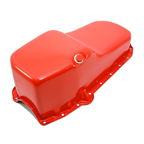 Assault Racing Products A9005P Small Block Chevy Stock Capacity Orange Painted Oil Pan SBC 327 350 400