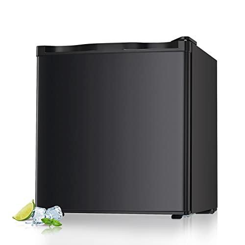 R.W.FLAME Mini Freezer Countertop, Energy Saving 1.1 Cubic Feet Single Door Compact Upright Freezer with Reversible Door(Black)