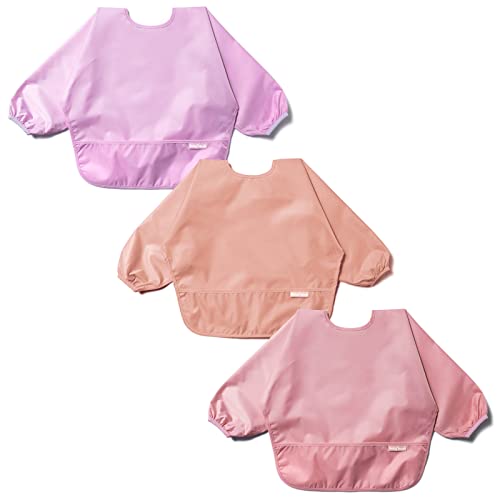 Zoosa Baby Long Sleeve Waterproof Bibs for Baby Boy Girl,Baby Led Weaning Smock Outfit for Toddler 6 Months-2 Years,Machine Washable