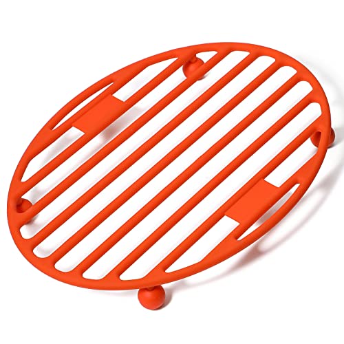 Webake Roasting Rack Oval Silicone 11x8 Inches Cooling Drying Rack Kitchen Cooking Rack for Baking Roasting Pan, Heat-Resistant Silicone Trivet