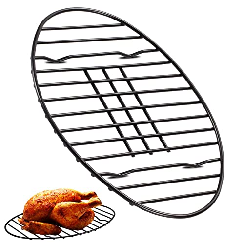 Oval Roasting Rack with Integrated Feet, Non-Stick Coating, Baking Rack Easy to Clean for Cooking, Roasting, Drying, Grilling 128.5 inches Black