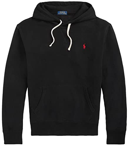Polo Ralph Lauren Mens Cabin Fleece Hoodied Sweatshirt (XL, Black)