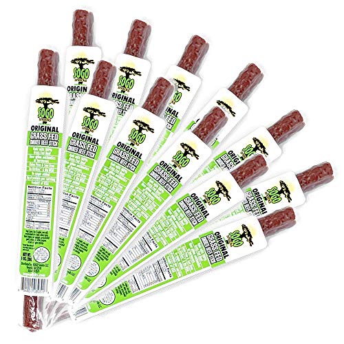 Original, Sogo Snacks, No Sugar, 100% Grass-fed & Grass-finished, Non-GMO Beef Sticks. No Added Nitrates, Gluten, Soy, MSG, Dairy, Nuts. Keto, Whole, Paleo Friendly (Original, 1-oz, 12 Count)