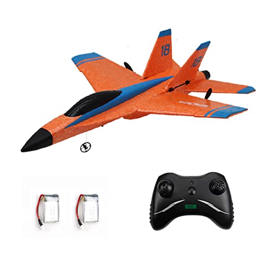 Eayaele Foam F/A-18 RC Plane Hornet Strike Fighter, 2 CH Remote Control Airplane Foam Glider Planes for Adults Kids Boys Beginners Fighter Jet Toy(Orange)