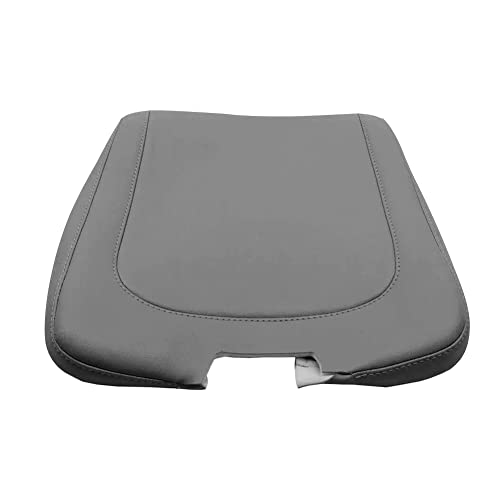 sportuli Leather Center Console Lid Armrest Jump Seat Cover Replacement for 2013-2018 Dodge Ram 1500 2500 3500, Leather Cover Only (Grey)