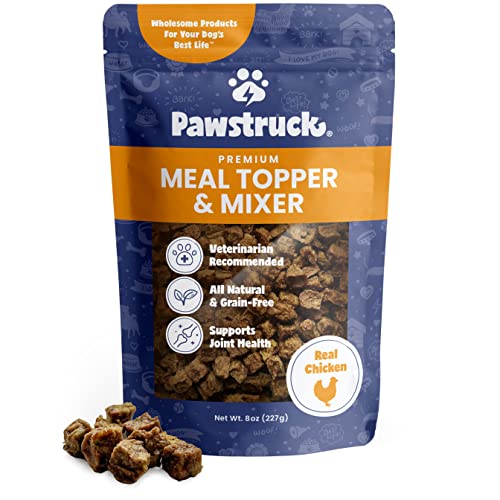 Vet Recommended Dog Food Toppers for Picky Eaters - Made in USA - All-Natural Meal Mix-in - Grain-Free Kibble Enhancer - Air Dried Dog Food Additive with Seasoning - Wholesome Real Chicken Topper