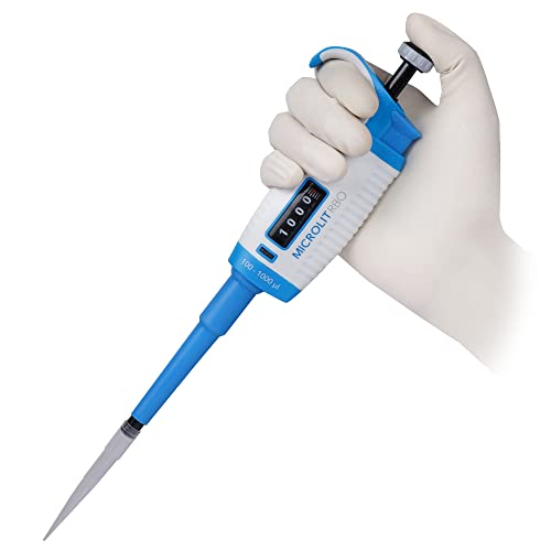 MICROLIT - Single-Channel Pipettes with Adjustable Volume, Accurate and Calibrated Micropipette for 0.5-10ul Liquid Capacity, Compatible with 10ul Pipette Tips