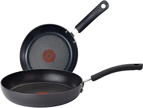 T-fal Ultimate Hard Anodized Nonstick Fry Pan Set 10, 12 Inch Cookware, Pots and Pans, Dishwasher Safe Grey