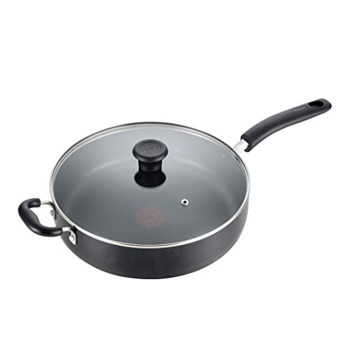 T-fal Specialty Nonstick Saute Pan with Glass Lid 5 Quart Cookware, Pots and Pans, Dishwasher Safe Black