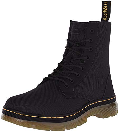 Dr. Martens, Black Extra Tough Poly+Rubbery, Combs 8 Eye Boot, Unisex, 11 US Women/10 US Men, Combat Boot