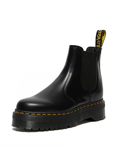 Dr. Martens Unisex 2976 Quad Platform Chelsea Boot, Black Polished Smooth, 4 UK (Women's 6 M US/Men's 5 M US)