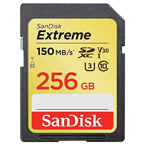 SanDisk 256GB Extreme SDXC UHS-I Memory Card - 150MB/s, C10, U3, V30, 4K UHD, SD Card - SDSDXV5-256G-GNCIN
