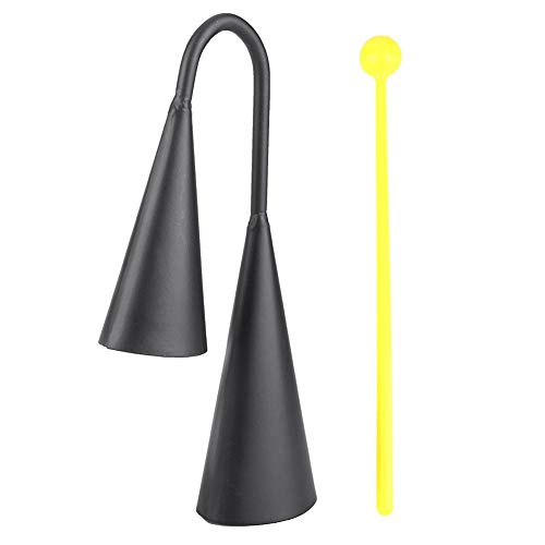Two Tone Metal Double Bell Cowbell Percussion Musical Instrument with Stick Over 8 years old