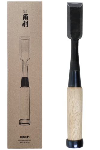 KAKURI Japanese Wood Chisel for Woodworking 1" (24mm), Made in JAPAN, Professional Japanese Chisel Oire Nomi (Hand Forged), Japanese White Steel No.2 Blade, White Oak Wood Handle