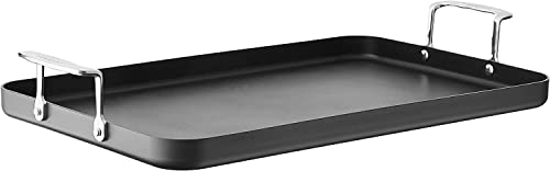 Cuisinart Double Burner Griddle, Chef's Classic Nonstick Hard Anodized, Stainless Steel, 655-35